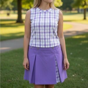 VTG 60s JCPenney Plaid Romper + Removable Skirt Set M/L